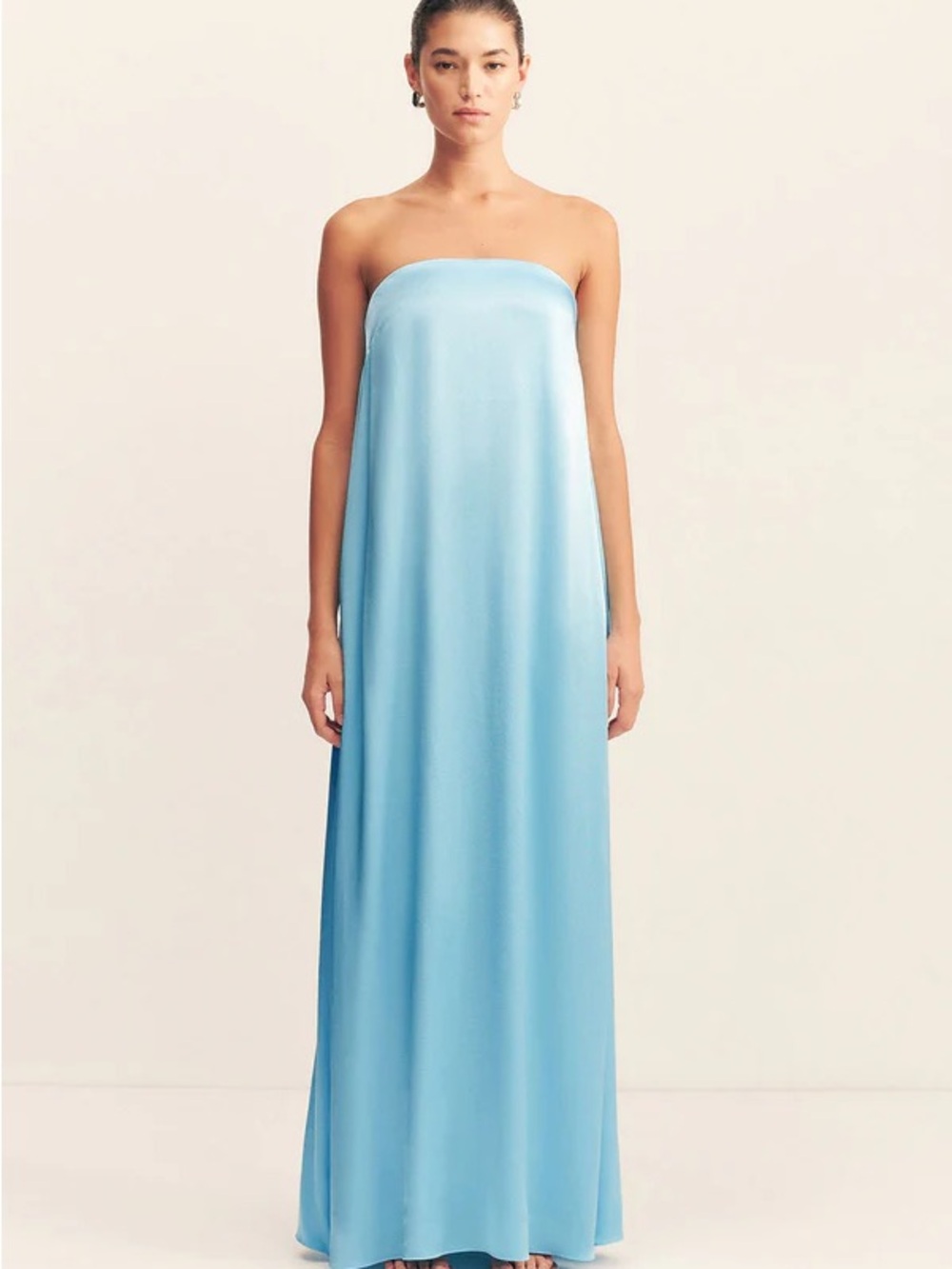 Shona Joy Strapless Sky Blue Maxi Dress